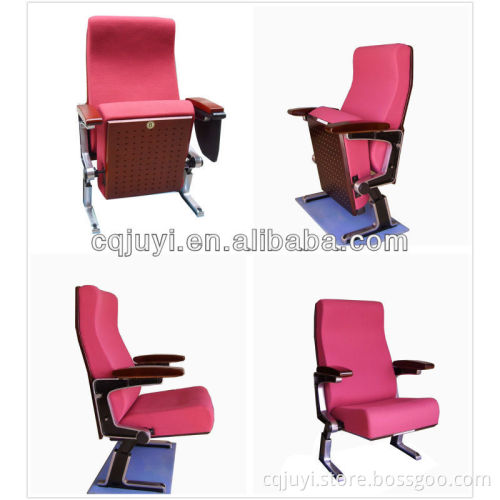 red 2 metal legs cinema hall chair used hotel lobby furniture aluminum chair JY-606M